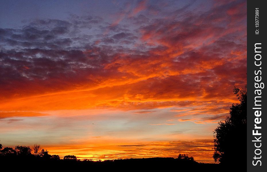 Sky, Red Sky At Morning, Afterglow, Dawn