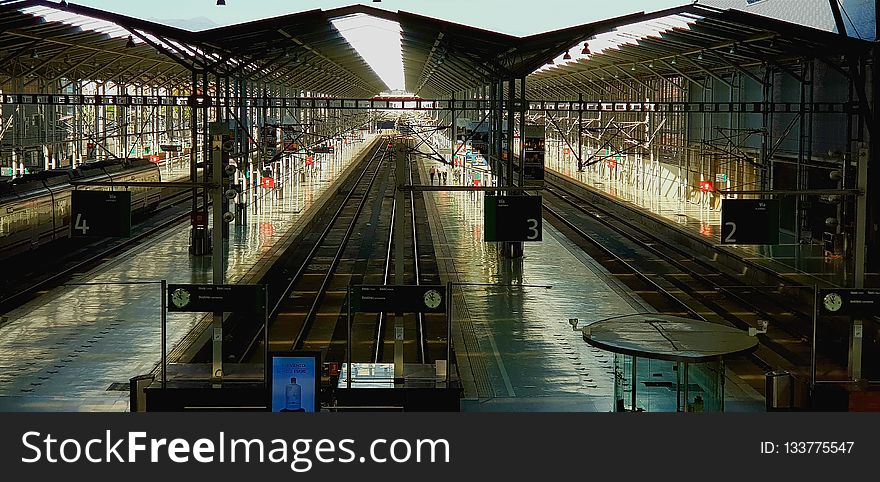 Reflection, Water, Metropolitan Area, Train Station