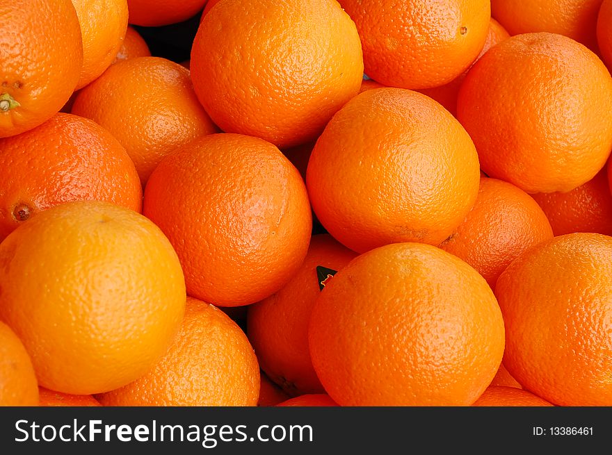 Very tasty oranges on a market