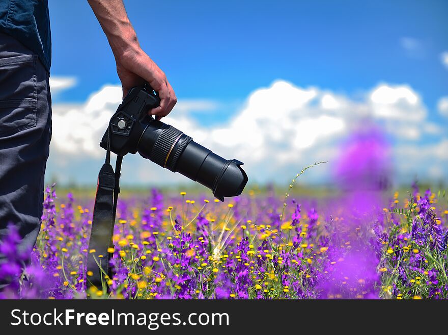 Nature, Spring And Photographer Concept