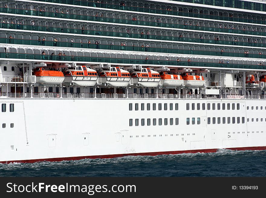 Starboard Side And Rescue Boats Of A Cruise