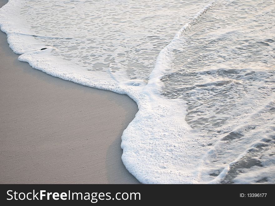 Water coming in on the beach