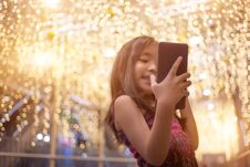Asian Kids Selfie Live Chat With Mobile Phone Royalty Free Stock Photography