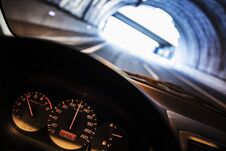 Getting Out Of A Dark Tunnel Road Royalty Free Stock Photography