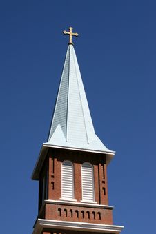Church Steeple Against Blue Sk Royalty Free Stock Image