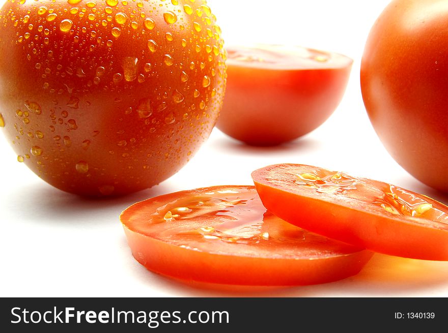 Tomatos isolated on white background