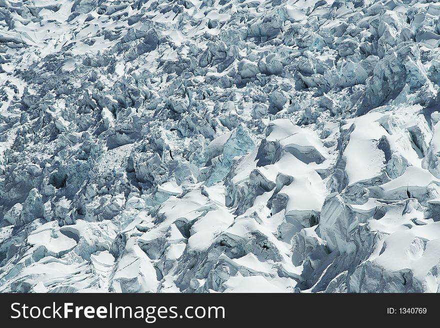 High glacier in the Cordilleras mountain