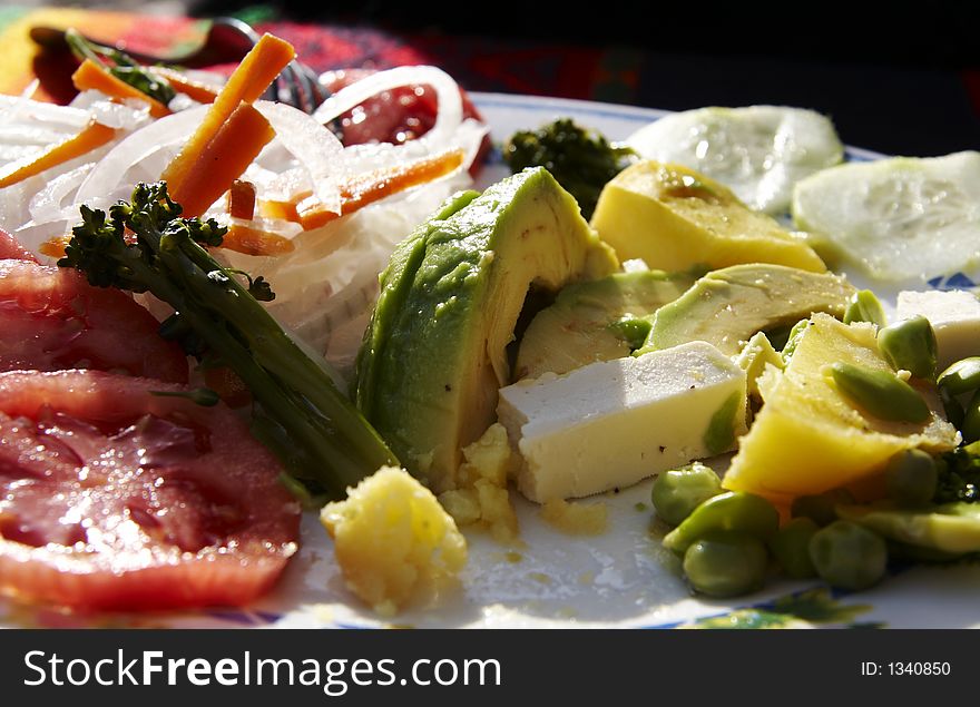 Vegetable salad in the restaurant