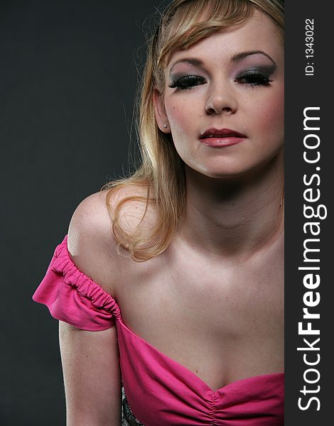 Beautiful blond fashion model headshot. Beautiful blond fashion model headshot