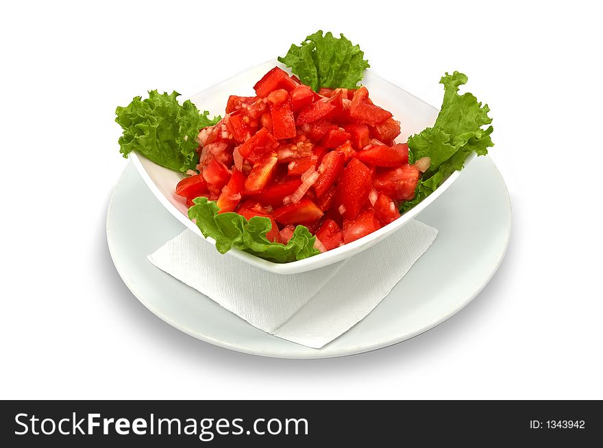 Tomato salad with lettuce