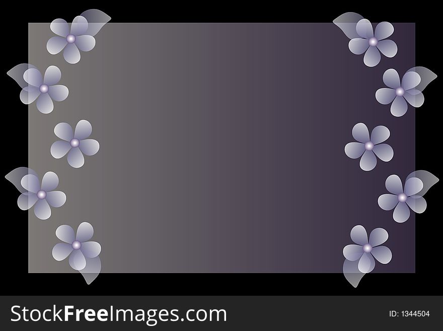 Grey and black background with flower accents. Grey and black background with flower accents.