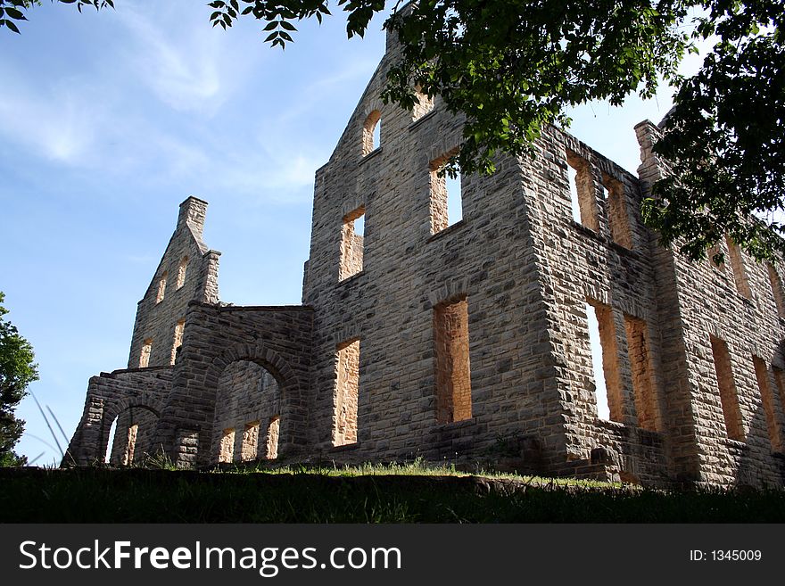 Old burned ruins from a castle in Missouri. Old burned ruins from a castle in Missouri