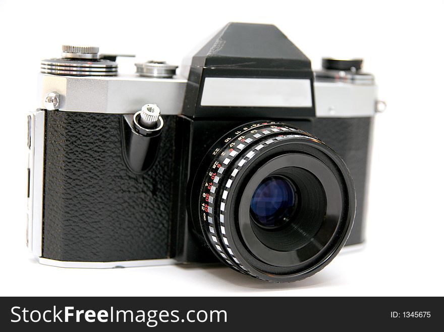 SLR photo camera in isolated