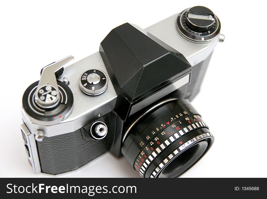 SLR photo camera in isolated