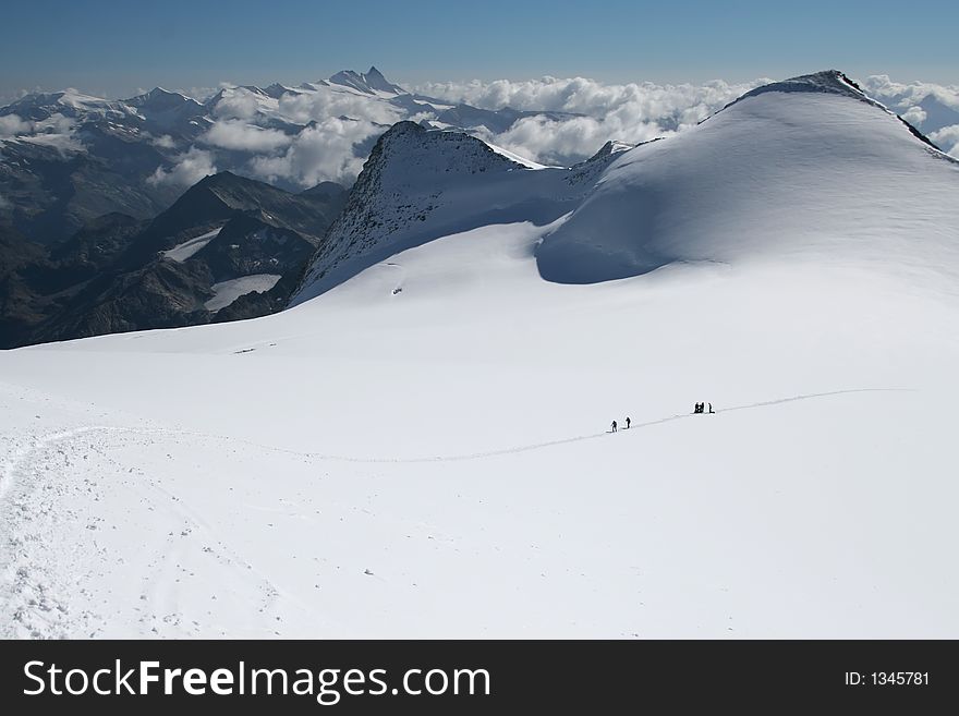 Glacier plateau in the Alps