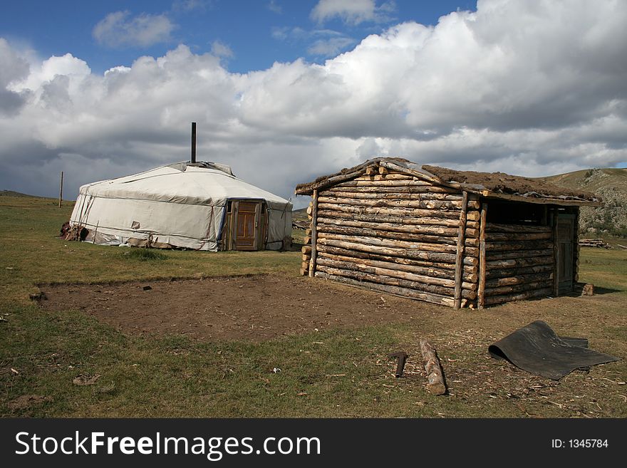 Picture of a Gerr, traditional homes of nomads in Mongolia. Picture of a Gerr, traditional homes of nomads in Mongolia.