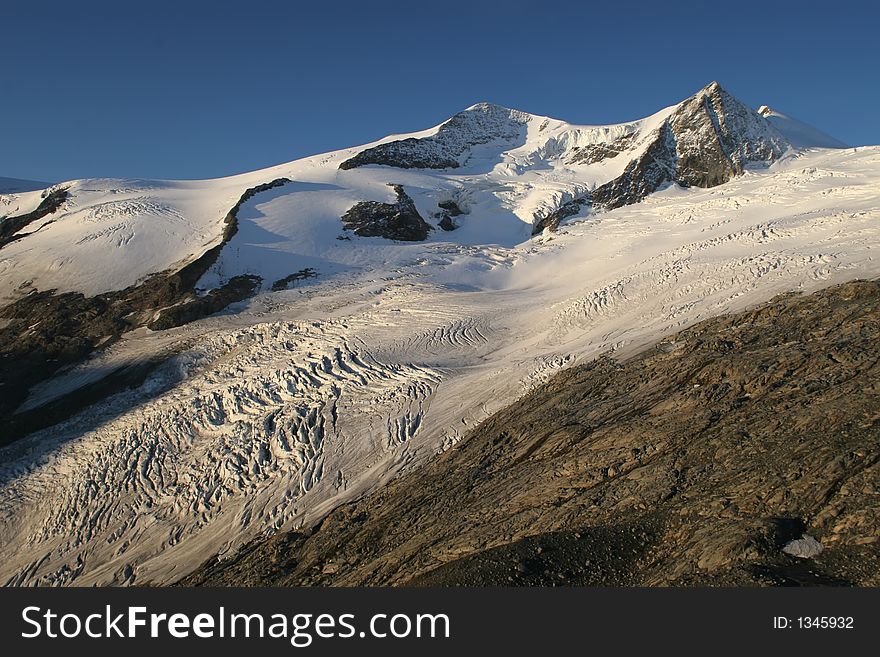 Glacier with cracks