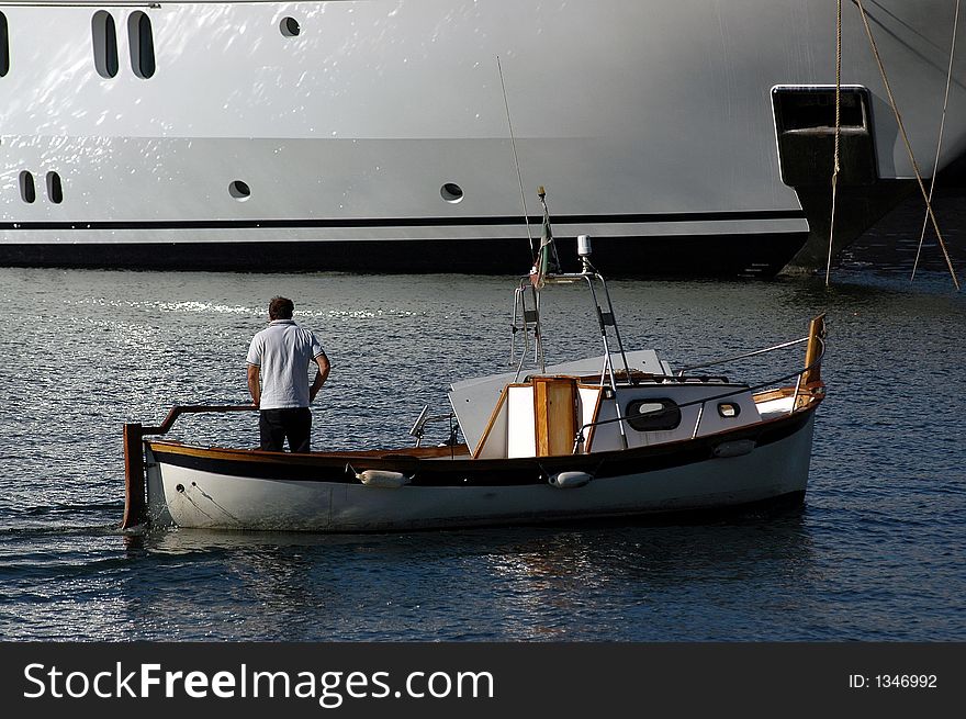 Fisherman on the boat