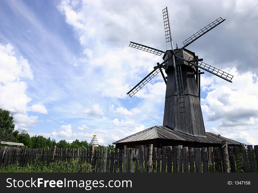 Old wind mill. Moscow region. Russia.