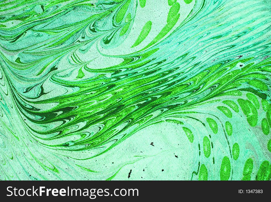 Green marbled silk shot for background