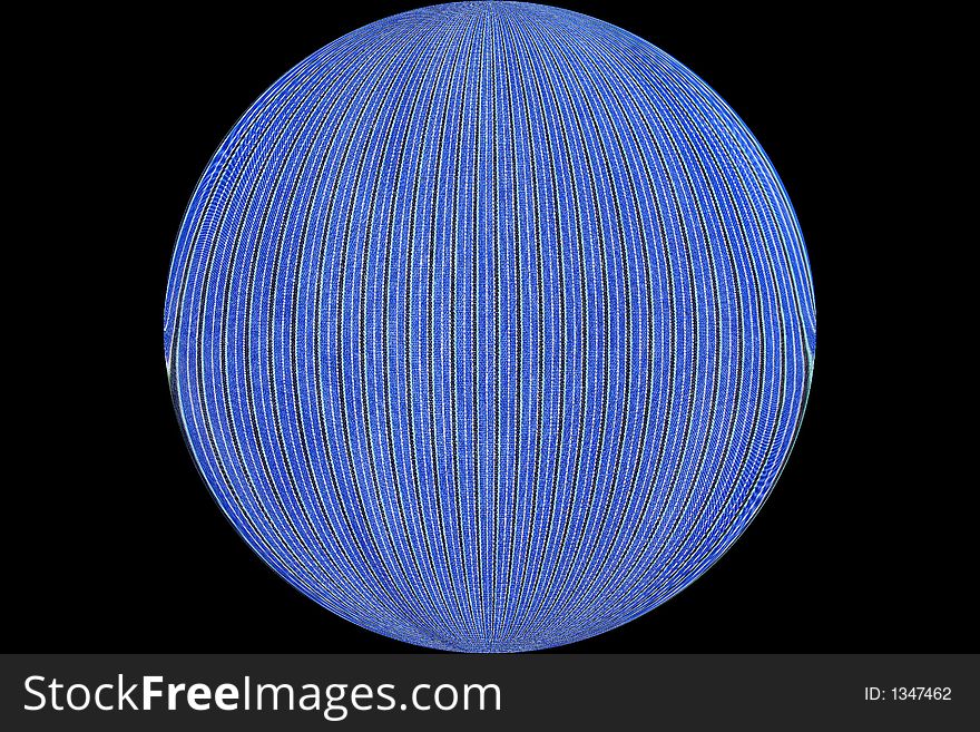 Blue ball on black