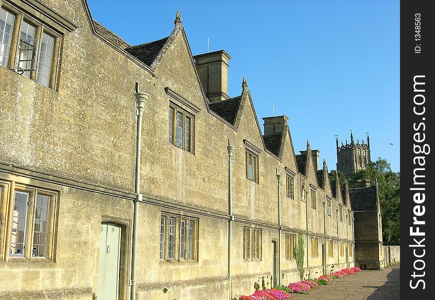 Terraced almes houses in chipping campden