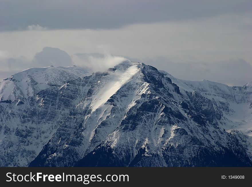 The Bucegi Mountains in a cold sunny day. The Bucegi Mountains in a cold sunny day