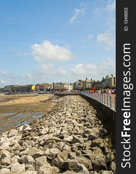 Beach And Town View At Morecombe