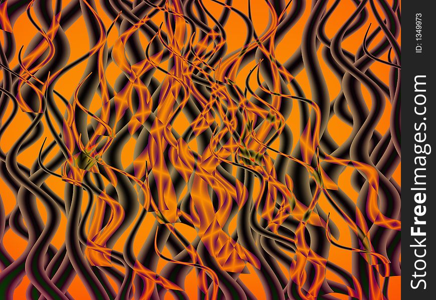 Tentacle like abstract in halloween colors. Tentacle like abstract in halloween colors