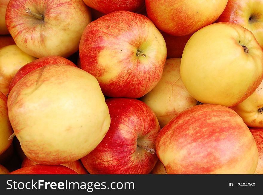 A bunch of fresh apples