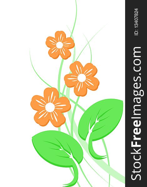 Graphic illustration of three flowers