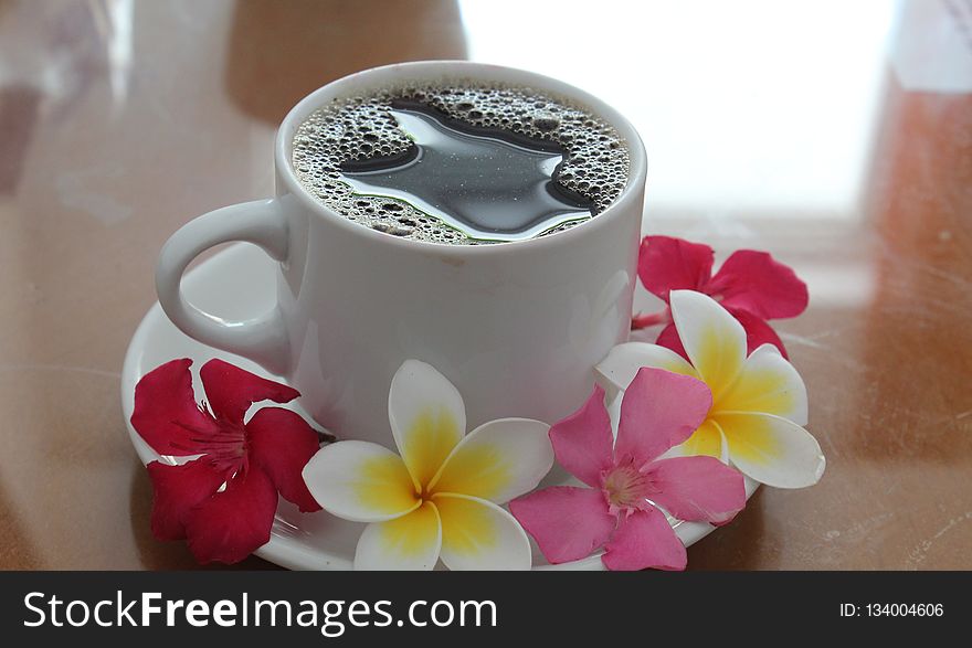 Coffee Cup, Cup, Tableware, Flower