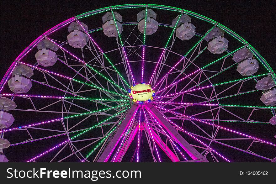 Ferris Wheel, Tourist Attraction, Purple, Amusement Park