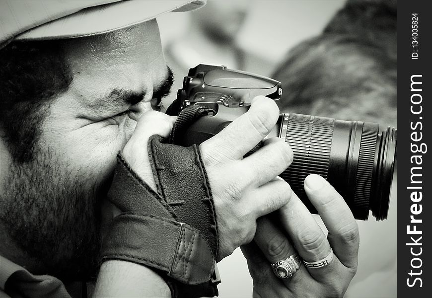 Photographer, Photograph, Black And White, Nose
