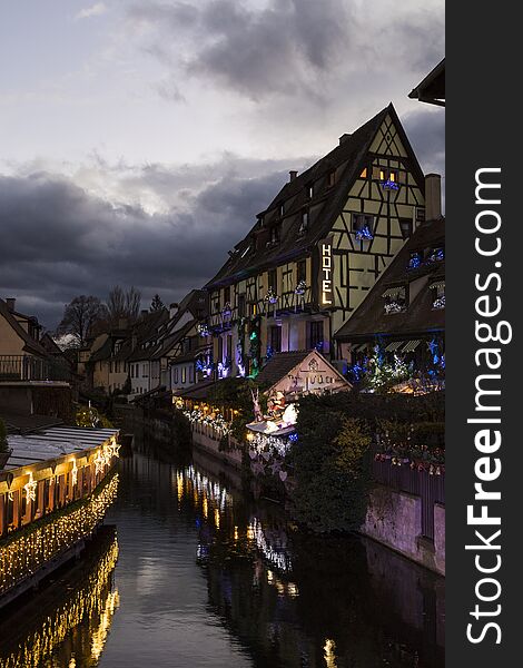 Christmas market in Colmar, the streets of the village. Christmas market in Colmar, the streets of the village