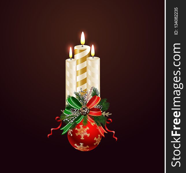 Christmas candle combined width Christmas tree branches