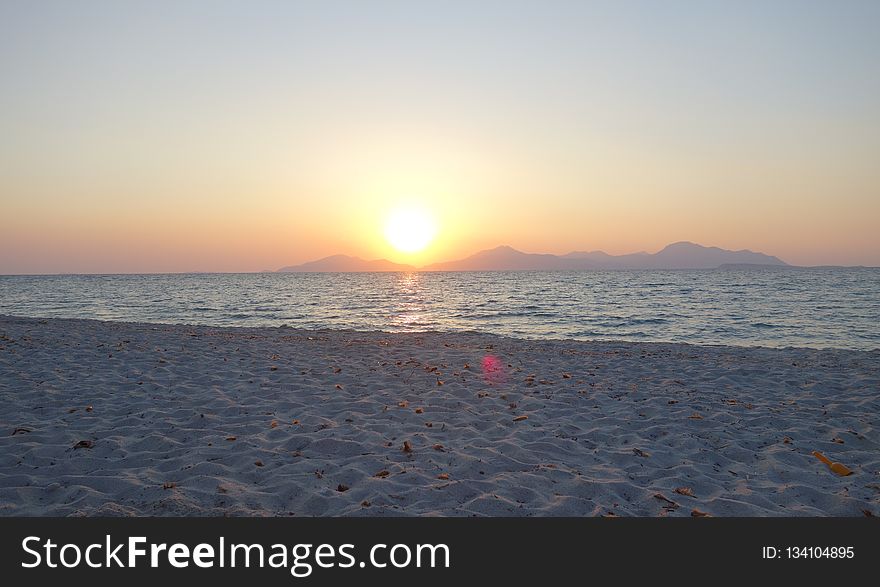 Sea, Horizon, Sky, Sunrise