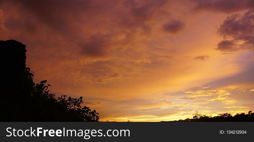 Sky, Afterglow, Red Sky At Morning, Dawn