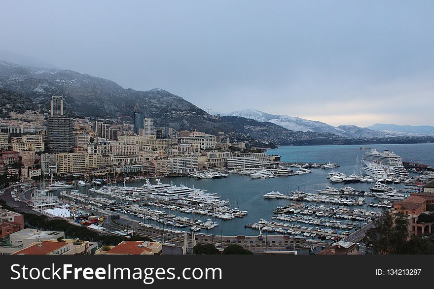 Sea, City, Sky, Marina