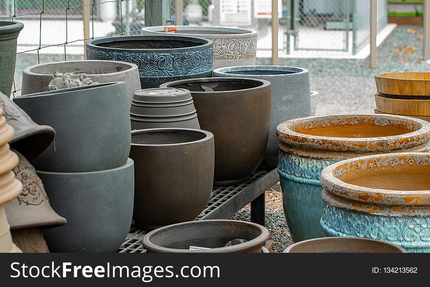Pottery, Ceramic, Flowerpot, Material