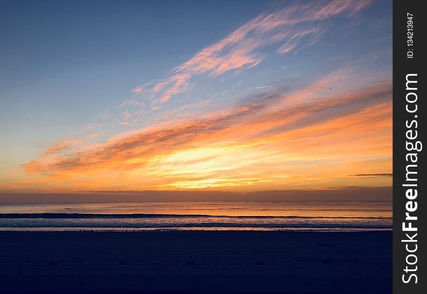 Sky, Horizon, Afterglow, Sunset