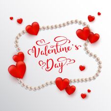 Valentine`s Day, Holiday Objects On White Background. Vector Ill Stock Image
