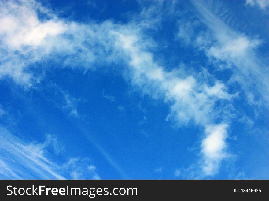 Beautiful spring blue sky with fluffy clouds. Beautiful spring blue sky with fluffy clouds