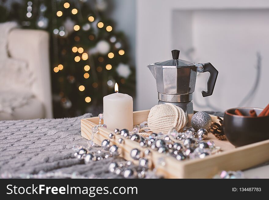 Beautiful Christmas interior with decor