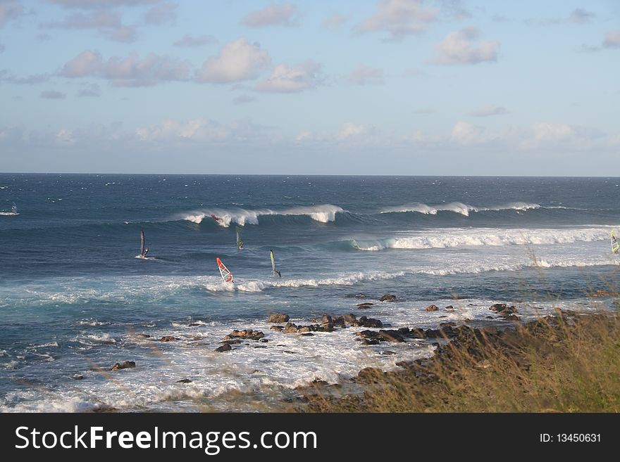 Wind Surfing At Maui Hawaii