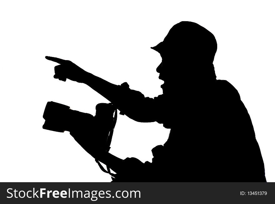 silhouette of a art photographer. silhouette of a art photographer