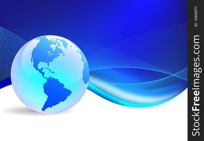 World map on a blue and white background. World map on a blue and white background