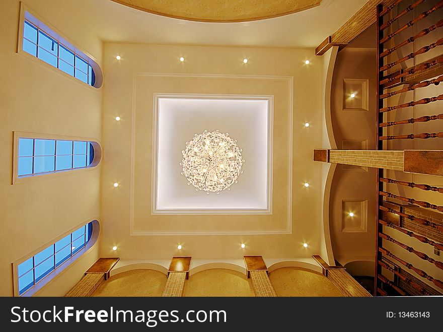 Beautiful interior ceiling and the lights. Beautiful interior ceiling and the lights