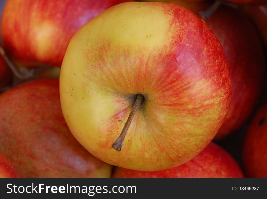 Close macro image of an apple. Close macro image of an apple