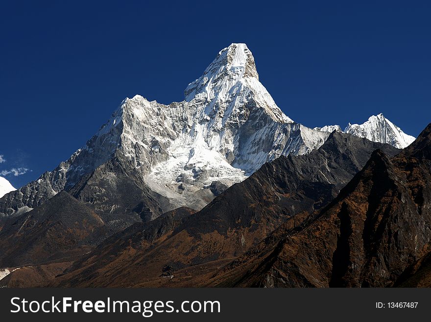 Ama Dablam peak 6812m high in Himalaya, Nepal. Ama Dablam peak 6812m high in Himalaya, Nepal